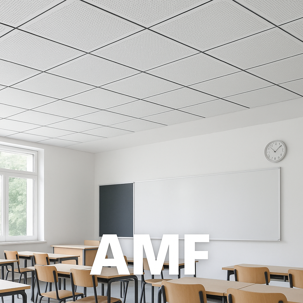 AMF 矩陣吸音天花板應用於現代教育空間教室內部實景