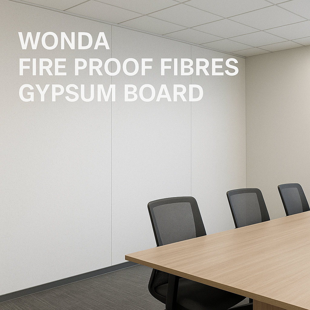 Wonda纖維強化石膏板應用於高隔音牆面，呈現隔音、防火與耐撞特性